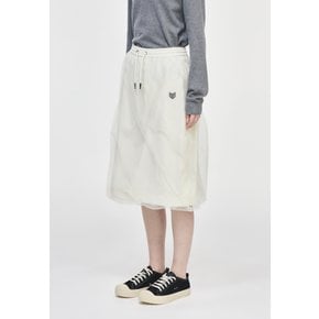 지제로 트위스트 레이어드 메쉬 스커트_WI2SK809WH