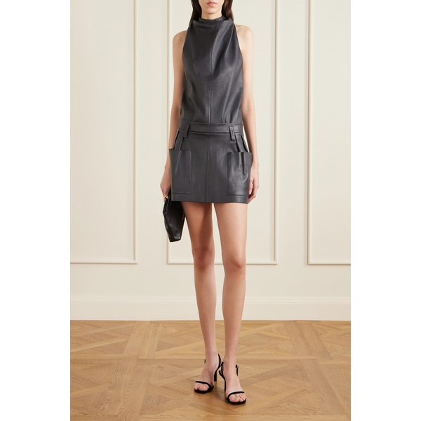 스툴즈 아나스타샤 플리츠 가죽 미니 스커트 46376663163034252