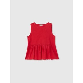 WASHED COTTON SLEEVELESS_RED