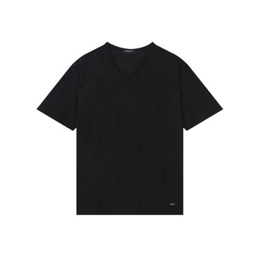 버커루 10수 데미지 스탠다드핏 V넥 반팔 티셔츠(B252Z1008P)