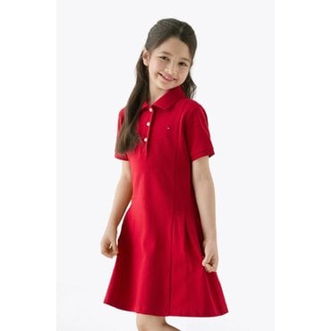 타미힐피거키즈 25년 SS           T42F0RDR150GT2         플리츠 폴로 원피스
