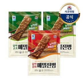 [대림냉동] 납작 고기메밀전병 1,200g x2개 +납작 김치메밀전병 1,200g x1개