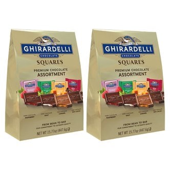  Ghirardelli 어솔티드 쵸코렛 XL 스퀘어 447.6g 2팩