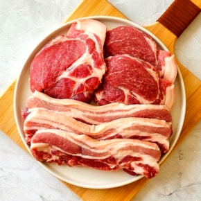 ※부직포가방포장 [한림맛집직송] 제주 흑돼지 선물세트 (오겹살1kg + 목살1kg)
