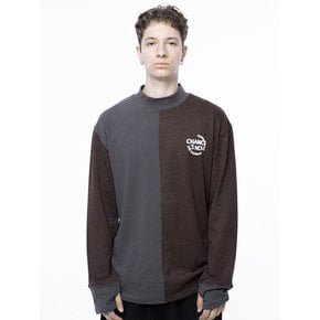 Circle Reverse Wool Hlaf-neck Sweat - Brown Charcoal /M243MT04CH