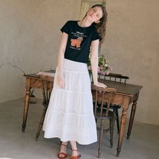 FRILL LONG SKIRT WHITE