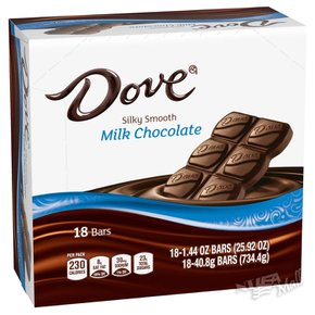 도브 밀크 초콜릿 캔디 바 18개입 DOVE MILK CHOCOLATE CANDY BARS