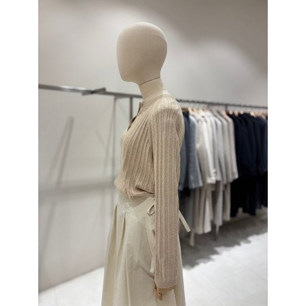 [부산점] 라운드 앞단추 꽈배기 니트 (NJK6SP243)