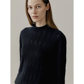 Distressed Silk turtleneck knit Black