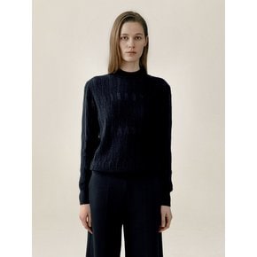 Distressed Silk turtleneck knit Black