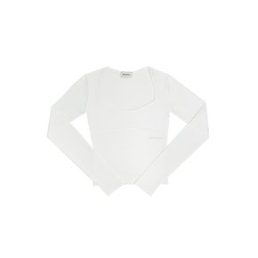 WAVE NECK LOGO TEE-WHITE