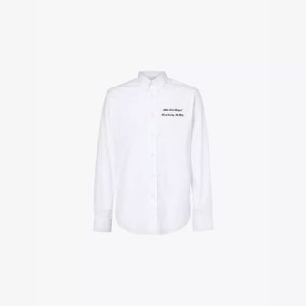 이스퀘어 5478107 GIVENCHY Text-embroidery custom-fit cotton-poplin shirt