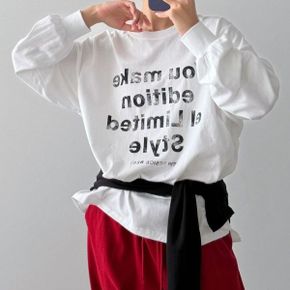 스타일레터링 라운드박스트임 긴팔티셔츠 데일리 빅사이즈 루즈핏 레이어드 면.._P437409722