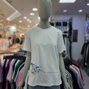 여성 오버핏 프린트 반팔 티셔츠 CTK321-1