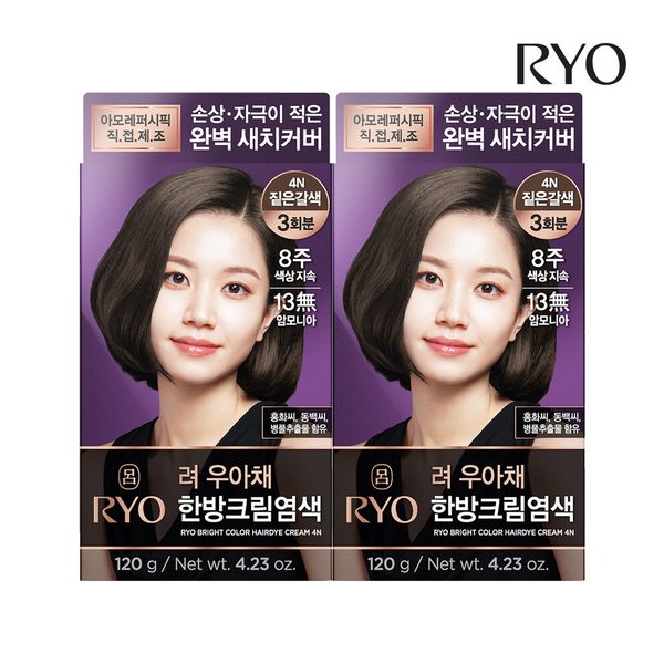 우아채 영양새치염색 짙은 갈색 4N 120g 2개