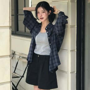 [다연 Pick][스크런치 SET] Check overfit shirt jacket set [TIFA05SH03]_Navy