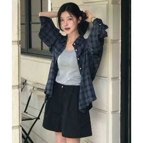 [다연 Pick][스크런치 SET] Check overfit shirt jacket set [TIFA05SH03]_Navy