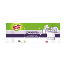 3M 스카치브라이트 먼지 제거 티슈 90매 16cm X 20cm 손쉬운 미세먼지 청소