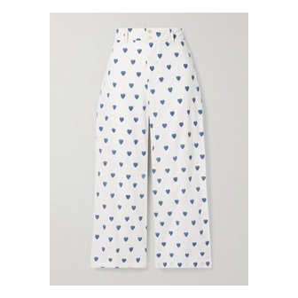 ALIX OF BOHEMIA 알릭스오브보헤미아 스카우트 프린트 코튼 스트레이트 팬츠 화이트 1647597358169490