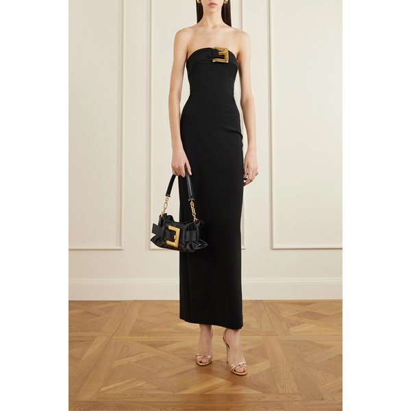 버클 장식 저지 뷔스티에 미디 원피스 46376663162945950