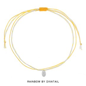 [Rainbow 발찌] 92.5 Silver Initial Yellow Line Anklet