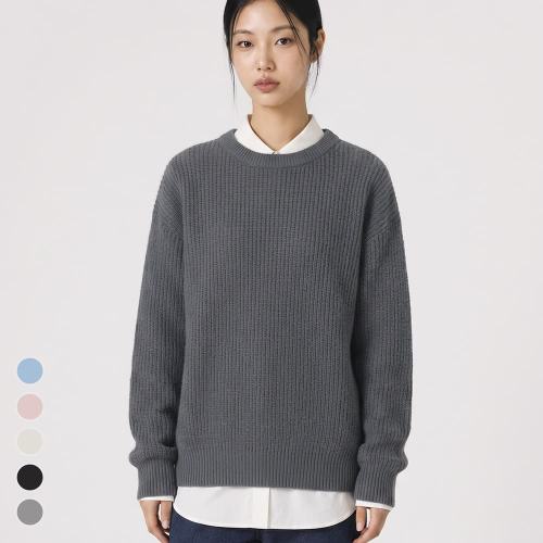 소프트 하찌 오버핏 라운드니트 (5컬러/ S.M.L.XL.2XL.3XL)