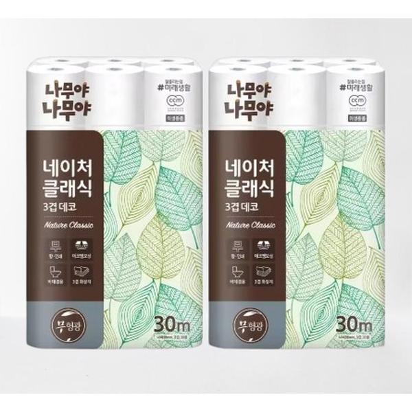 확대된 대표 미래생활 나무야나무야 네이처 클래식 30M 30롤 2팩(1)