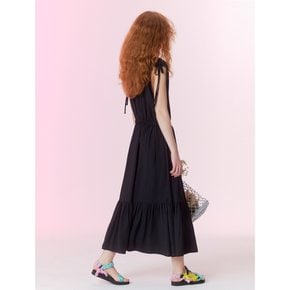 Summer pleated maxi dress_Black