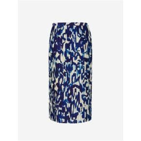 Long skirt 242-010807-9017STRETCH POLYESTER CREPE PRINTED WITH ALLOVER BRUS