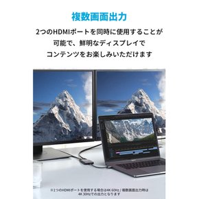 Anker PowerExpand USB-C & Dual HDMI 4K(60Hz) 4K(30Hz) MacBook 어댑터 최대 다중 화면 출력