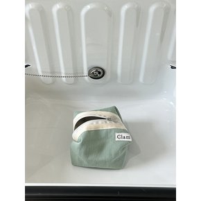 round pouch _ Mint cream