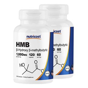 Nutricost 뉴트리코스트 HMB 1000mg 120캡슐 2개