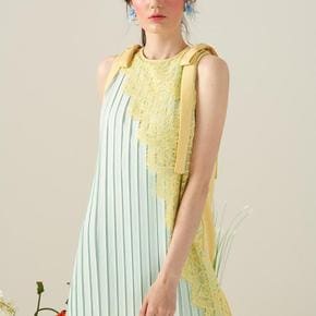 사선 레이스 플리츠 원피스 (S2628469)