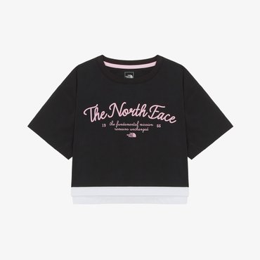 노스페이스 [노스페이스키즈 공식] NT7UR17S 걸즈 아이스데이 반팔 라운드 티_BLACK