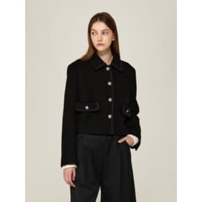 Taping Cropped Jacket (BLACK)