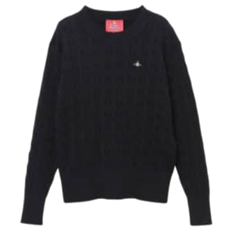  비비안웨스트우드 니트 Organic cotton cable crewneck pullover 505871885