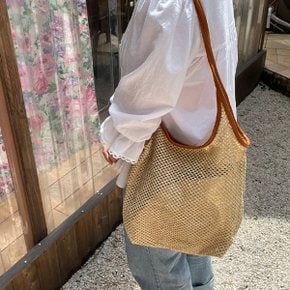 페이퍼 숄더백  왕골백 여성 여름 밀짚 라탄 가방 숄더백