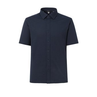 닥스골프 [23SS] [PREMIUM] 남성 네이비 써커 셔츠형 반팔 티셔츠 DGTS3B557N2