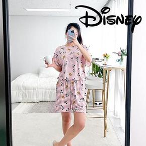 디즈니 쫀쫀 스판 체크 잠옷 커플 남성 여성 빅사이즈 상하세트 홈웨어