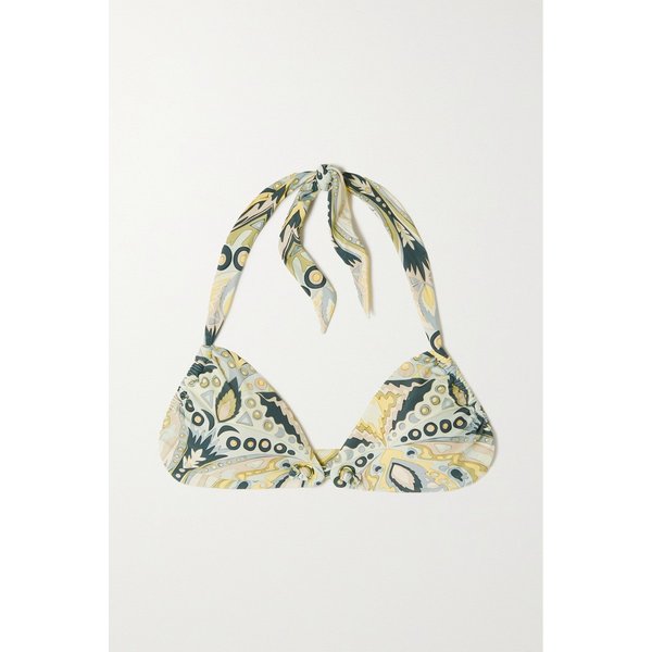 아비스 프린트  홀터넥 비키니 탑 크림 34344356237175641