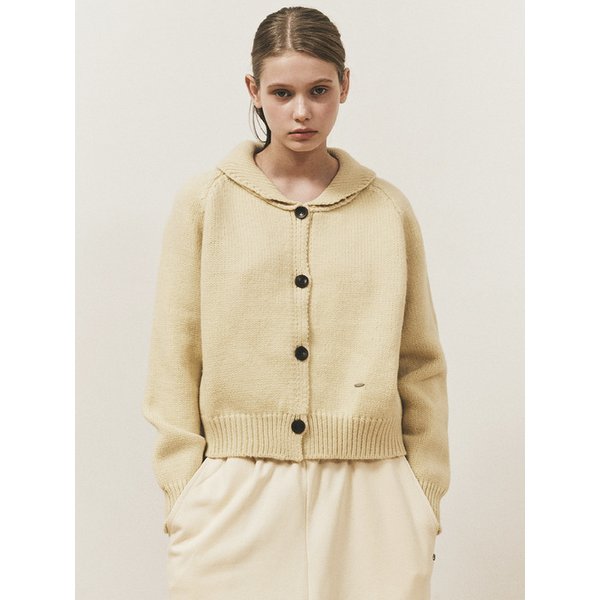 SHAWL-COLLAR KNIT CARDIGAN_BUTTER