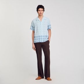 [SANDRO HOMME] 플로럴 프린트 반소매 셔츠 SH25S3MRH2035