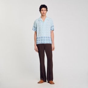 [SANDRO HOMME] 플로럴 프린트 반소매 셔츠 SH25S3MRH2035