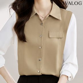 제시카 배색 카라 블라우스_P346954601