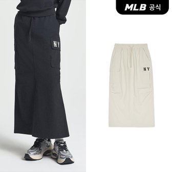 MLB [코리아공식] [MLB] 여성 베이직 쿠퍼스 우븐 카고 롱 스커트 (2 COLOR)