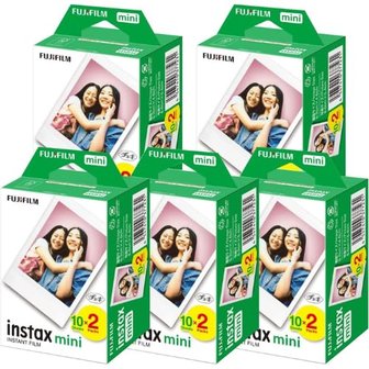  instax mini JP2 SOLOFIS 후지 필름 체키 필름 인스턴트 카메라 20장입×5 세트(100장) 카드