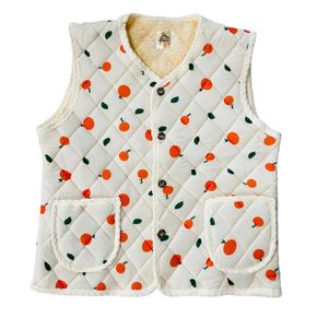 제주 감귤 누빔 조끼 S~XL 김장 융털 할머니 뽀글이 남녀공용