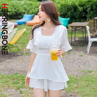 헤링본 비치웨어 쉬폰 비치원피스 미디움원피스 HG128