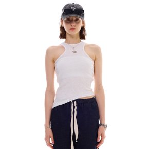 UNBALANCE SLEEVELESS TOP / WHITE