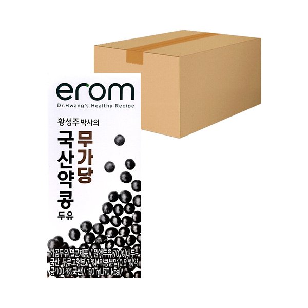 황성주 국산 약콩 무가당 두유 190ml 64팩